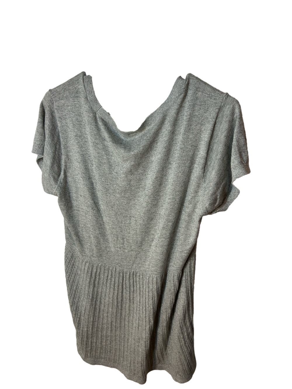Hollister Heather Gray Short Sleeve Scoop-Neck Knit Top XL - Picture 5 of 5